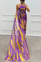 Vestido drapeado vibrante