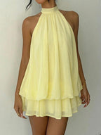 Amelia | Vestido corto fluido con cuello halter