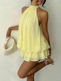 Amelia | Vestido corto fluido con cuello halter
