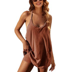 Aitana | Mono corto ligero con bolsillos y shorts incorporados