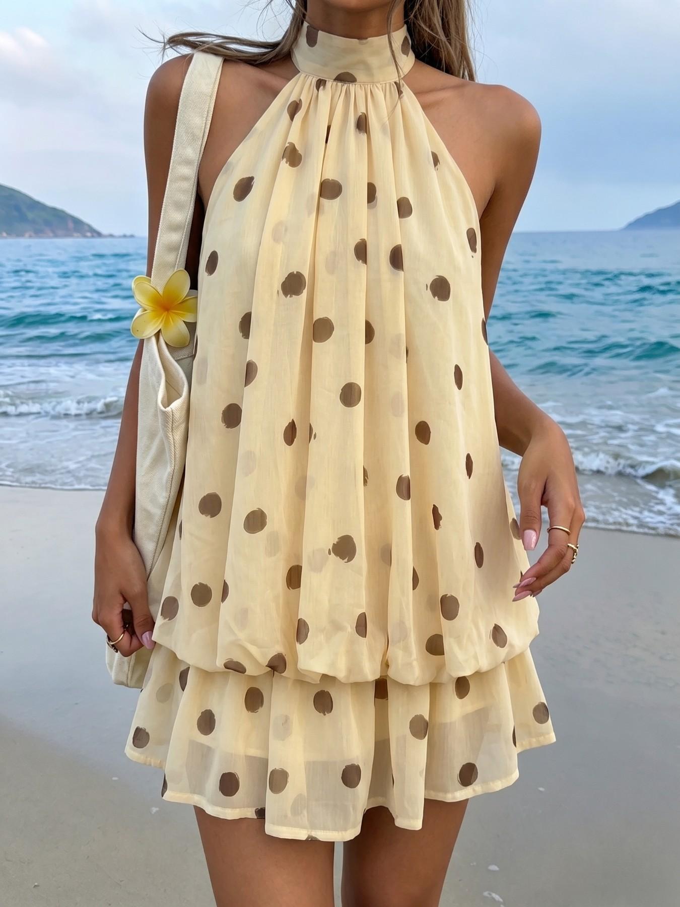 Amelia | Vestido corto fluido con cuello halter