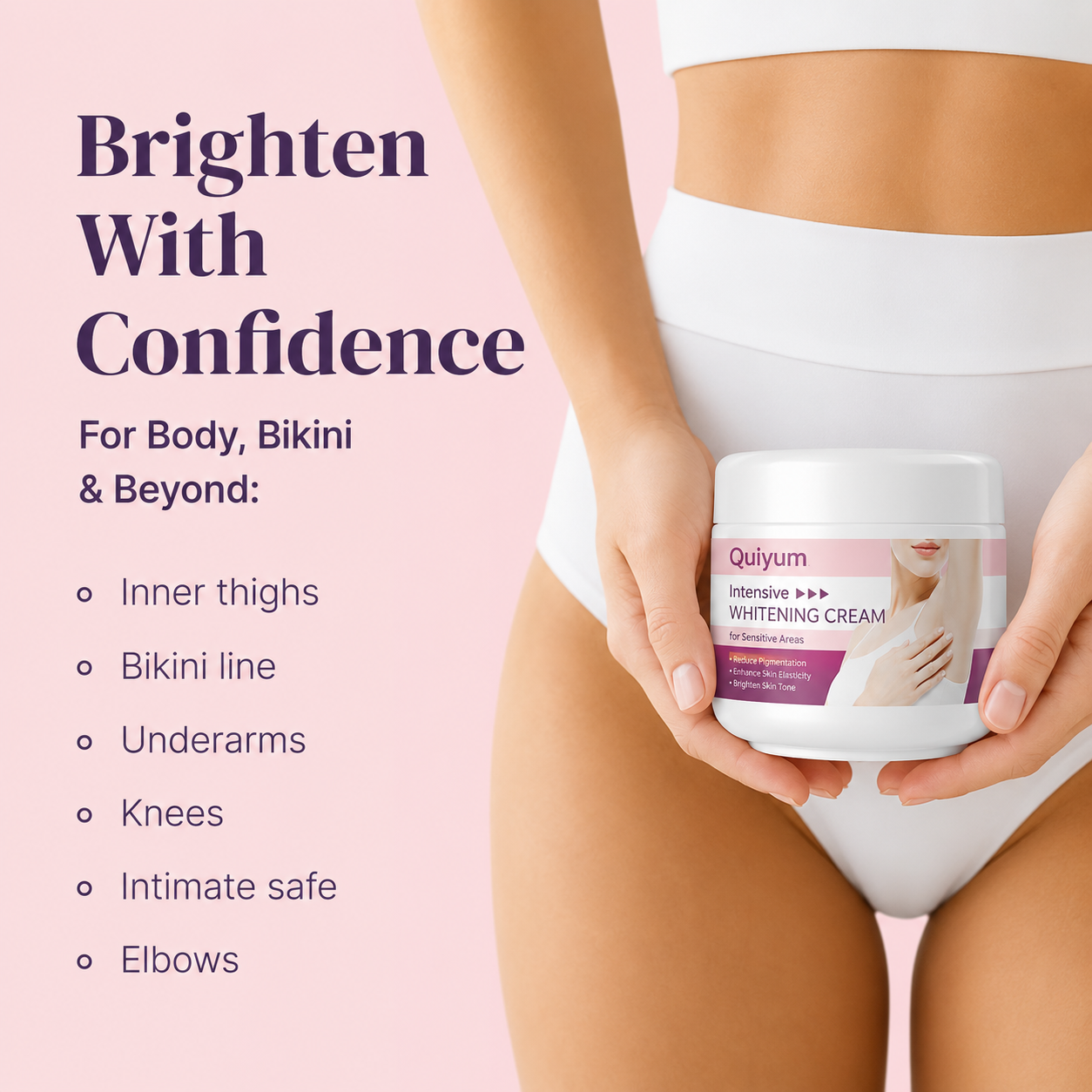Quiyum Intimate Dark Spot Remover for Body, Face, Bikini and Sensitive Areas - Dark Spot Corrector Cream for Intimate Areas