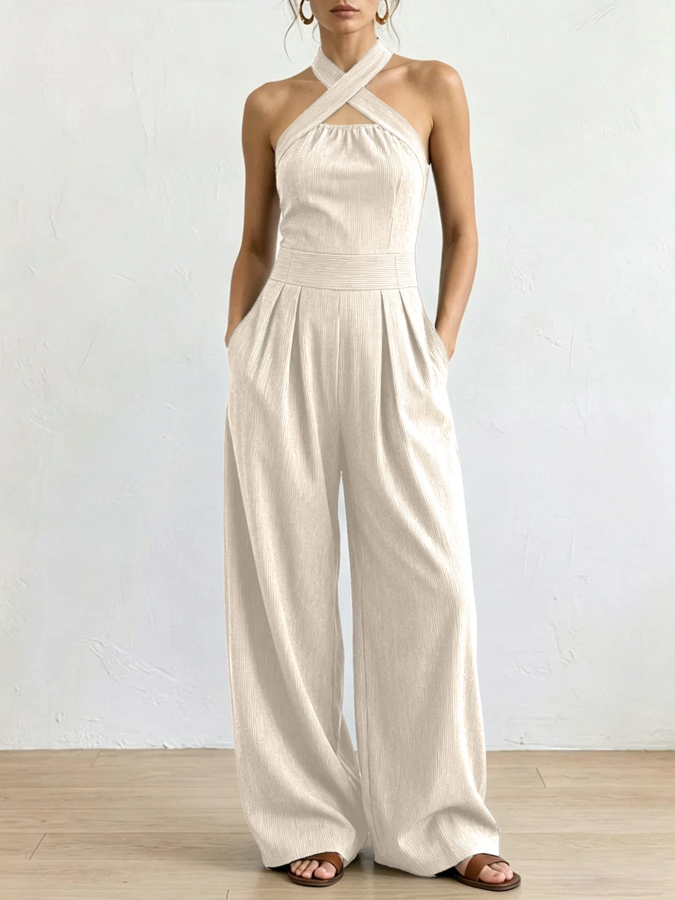 Valentina | Mono Premium de Lino con Escote Cruzado