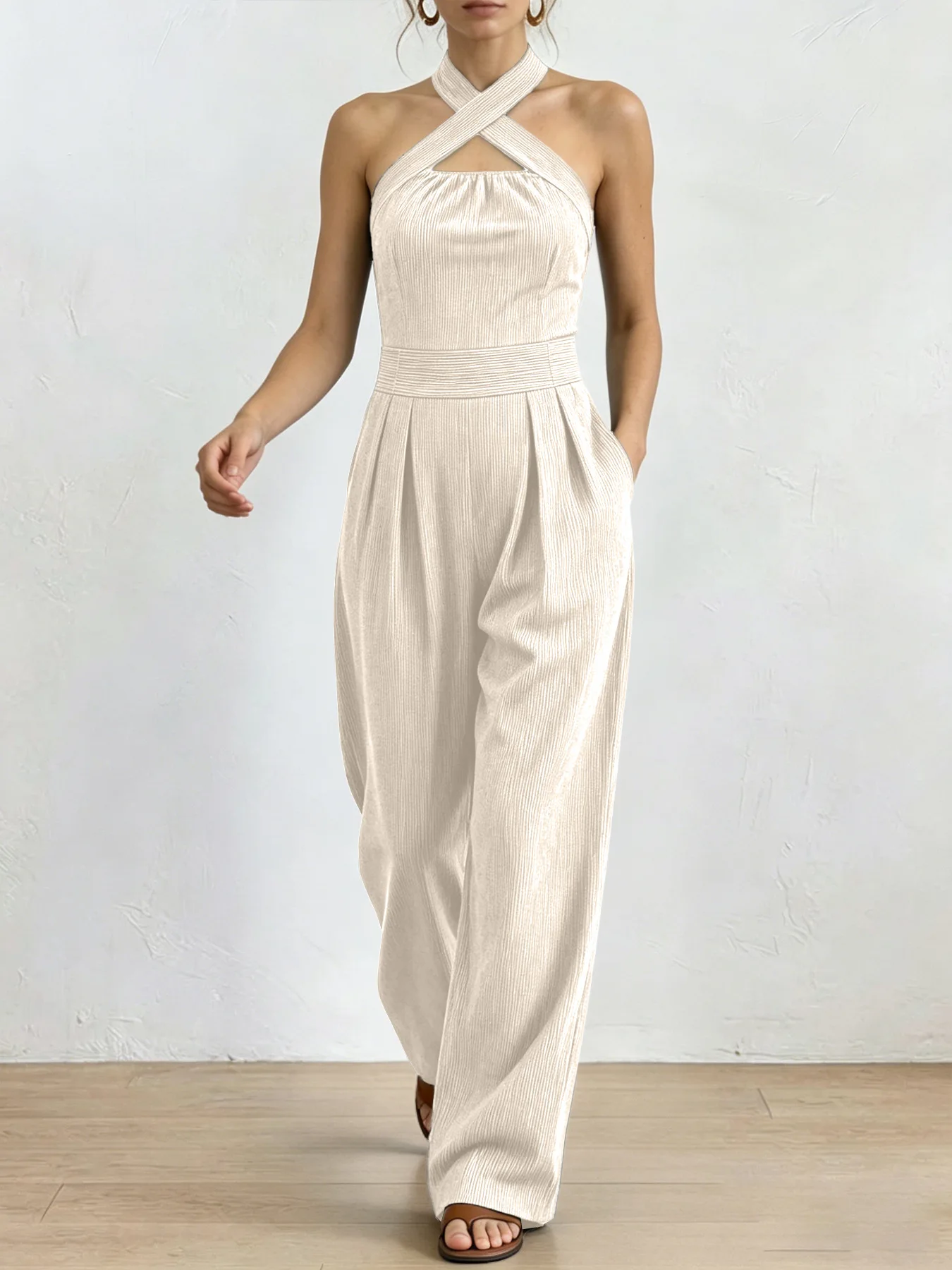 Valentina | Mono Premium de Lino con Escote Cruzado