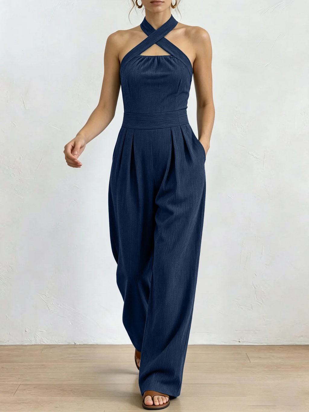 Valentina | Mono Premium de Lino con Escote Cruzado