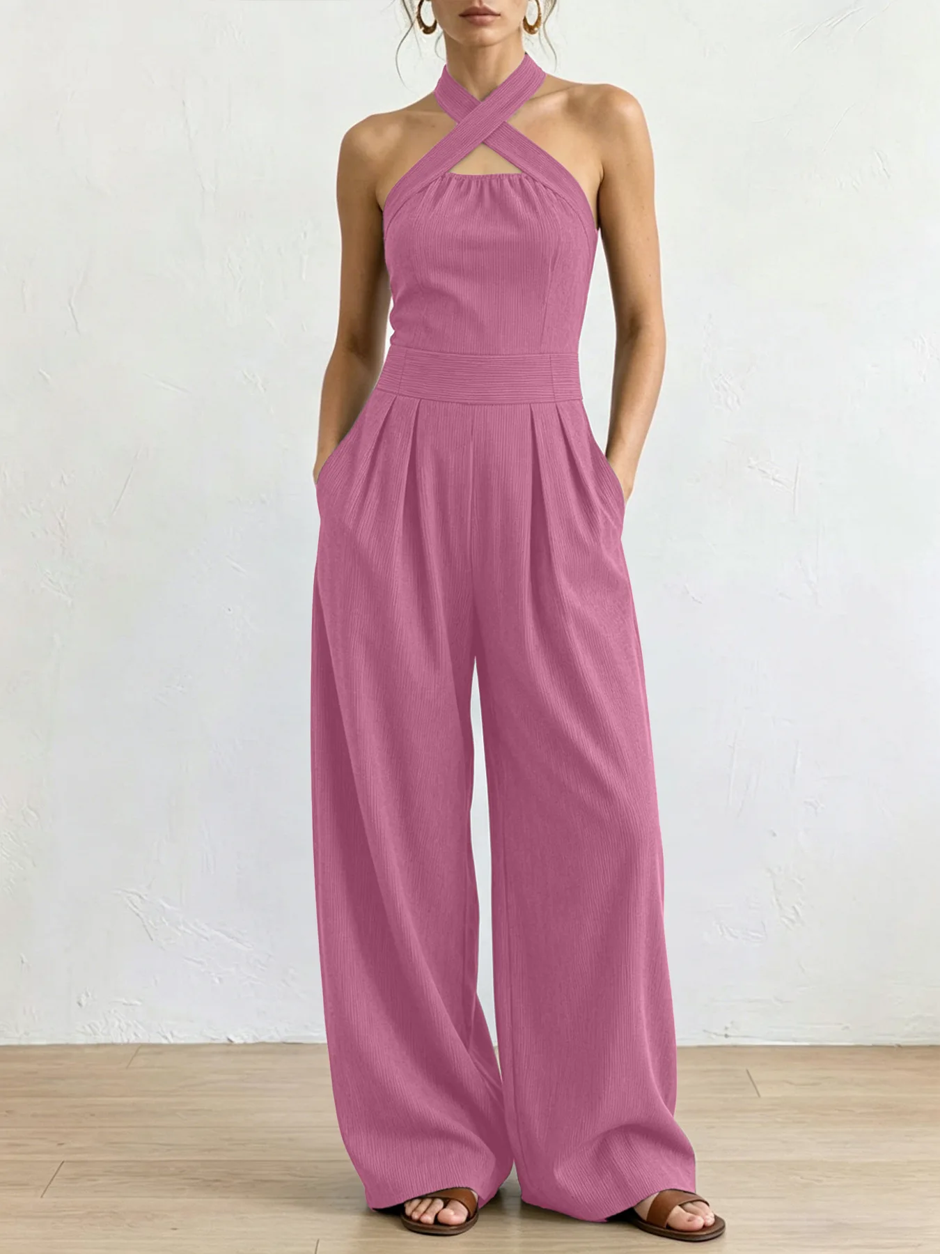 Valentina | Mono Premium de Lino con Escote Cruzado