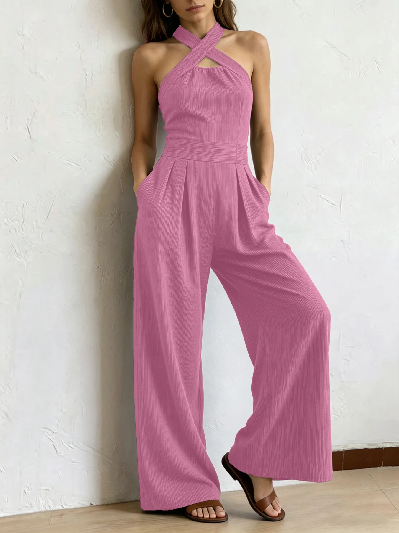 Valentina | Mono Premium de Lino con Escote Cruzado