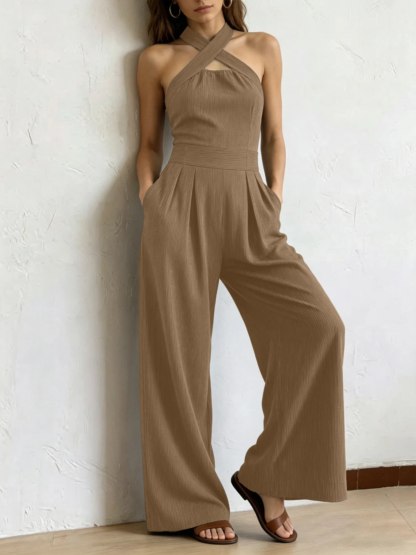 Valentina | Mono Premium de Lino con Escote Cruzado