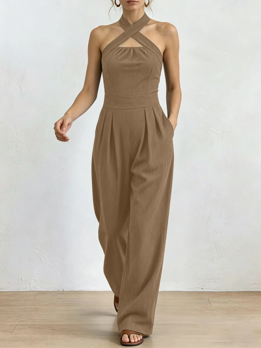 Valentina | Mono Premium de Lino con Escote Cruzado