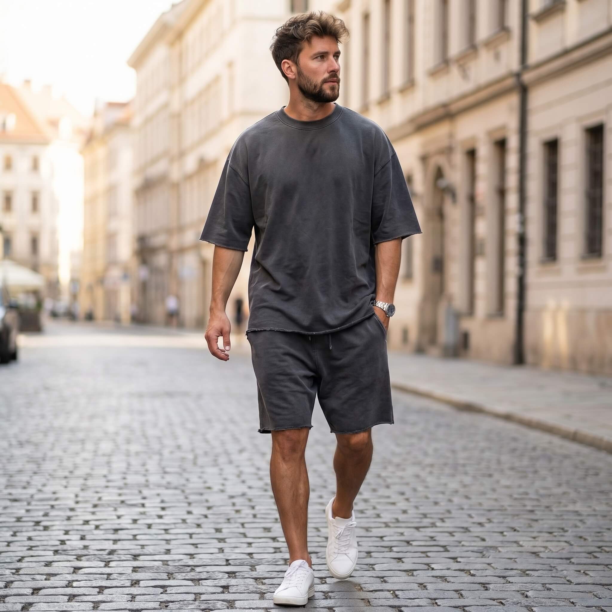 Conjunto Fit Linnen™ Corte Premium, holgado y color liso.