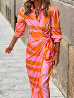 Elvina - Vestido cruzado estampado