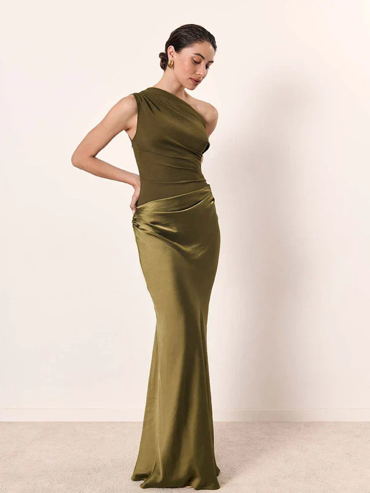 Vestido largo de satén