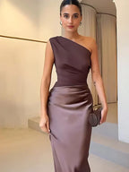 Vestido largo de satén