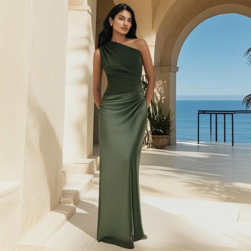 Vestido largo de satén