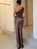 Vestido largo de satén