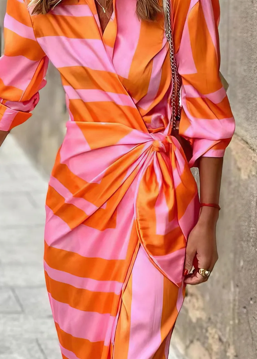 Elvina - Vestido cruzado estampado