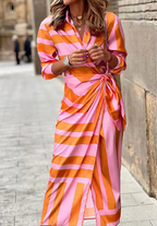Elvina - Vestido cruzado estampado