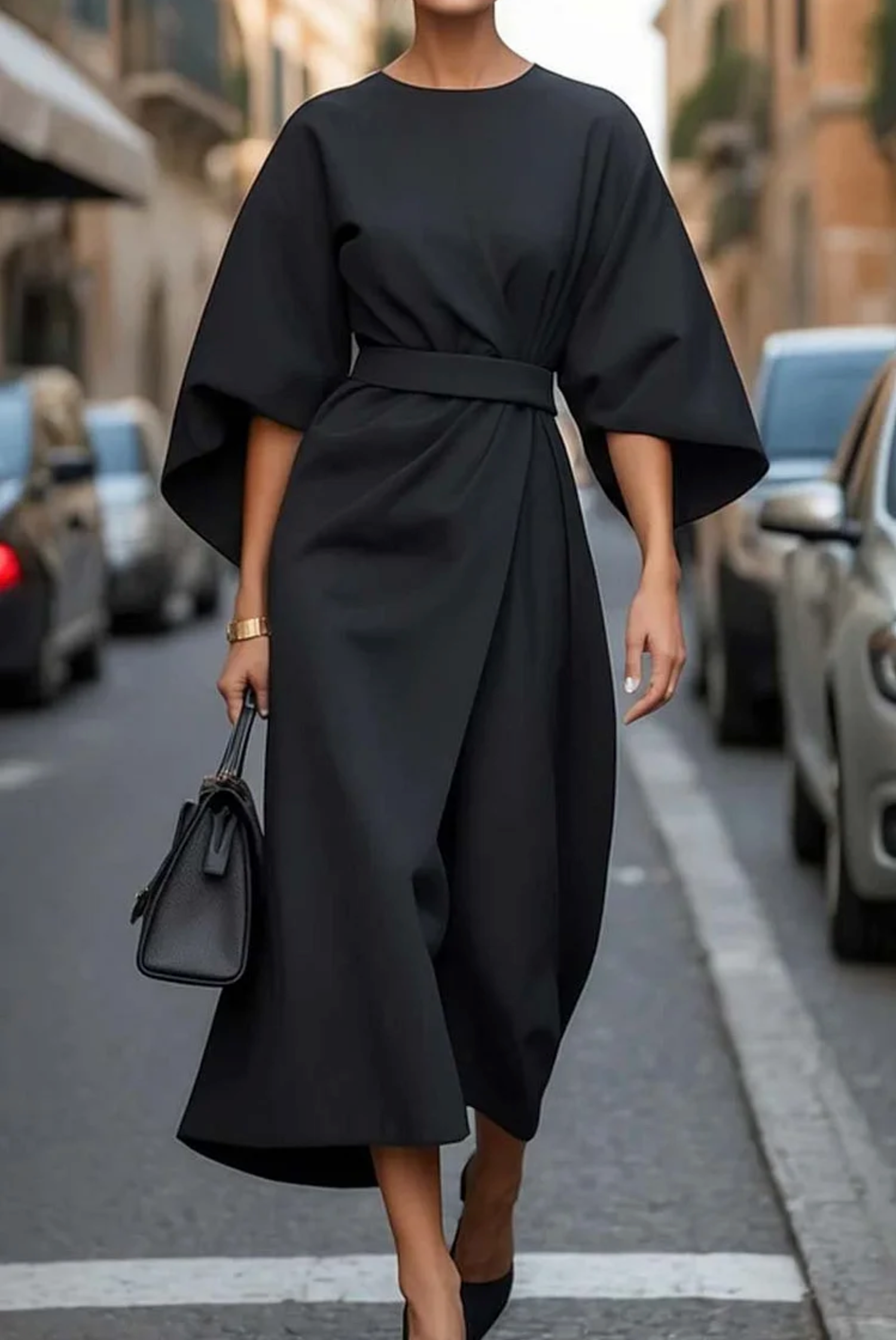 Matzliah™ - Elegante vestido de manga farol