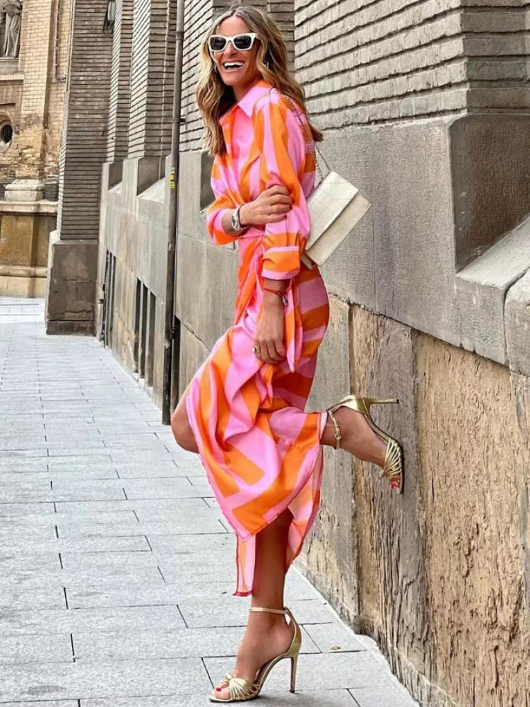 Elvina - Vestido cruzado estampado