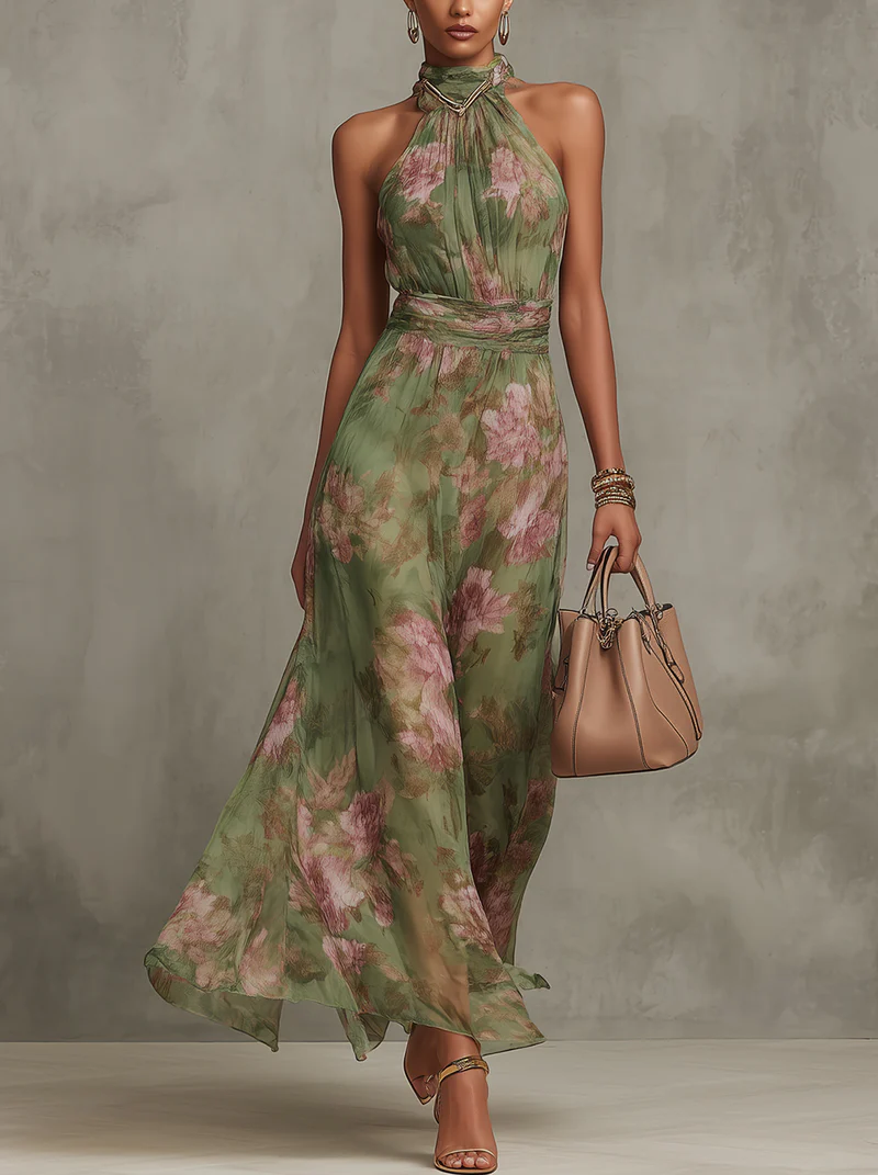 Livia - Vestido largo con estampado floral