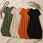 Vestido Sofia - Elegante vestido con una discreta cobertura del vientre.