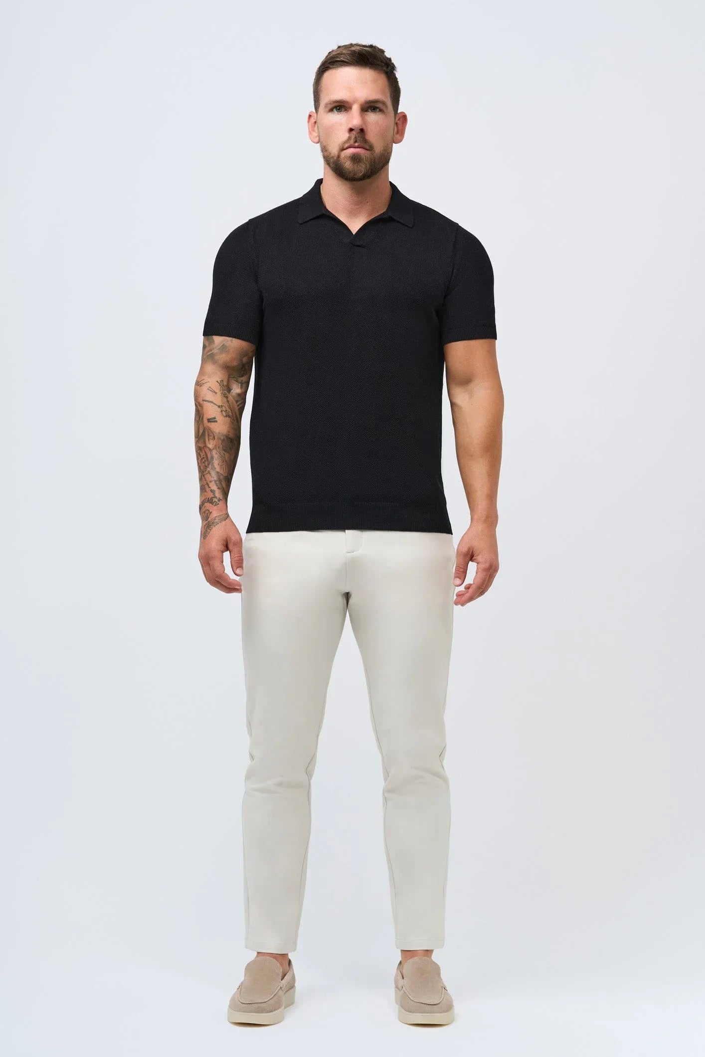 Polo de cachemira premium de corte ajustado