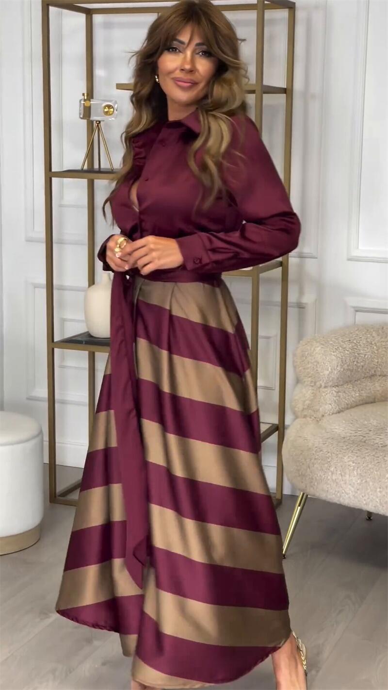Vestido largo a rayas