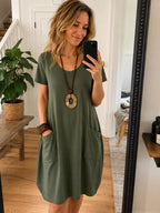 Vestido Sofia - Elegante vestido con una discreta cobertura del vientre.